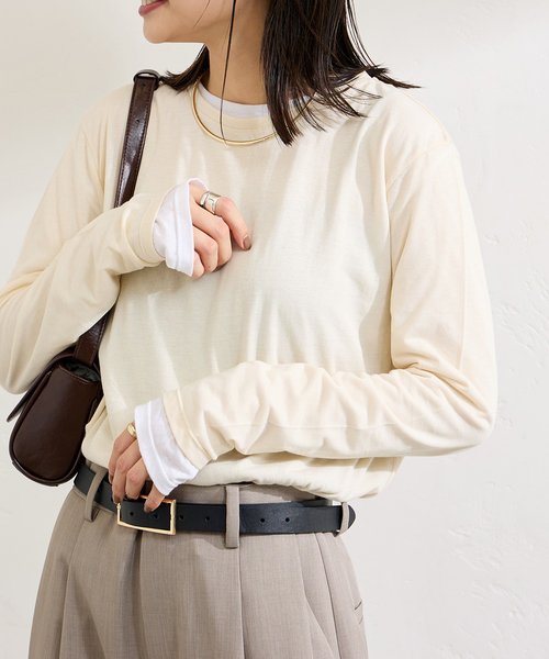 tシャツ 「追加3」クルーネックシアーロングTシャツ レディース JOURNAL STANDARD tシャツ 「追加3」クルーネックシアーロングT