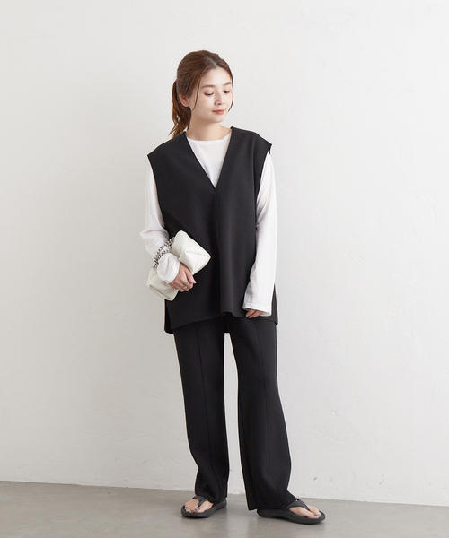 JOURNAL STANDARD(ジャーナルスタンダード)の「《追加3》クルーネックシアーロングTシャツ(Tシャツ/カットソー・レディース・ストーン/ブラック/ホワイト/チャコールグレー・FREE)」の18枚目の写真