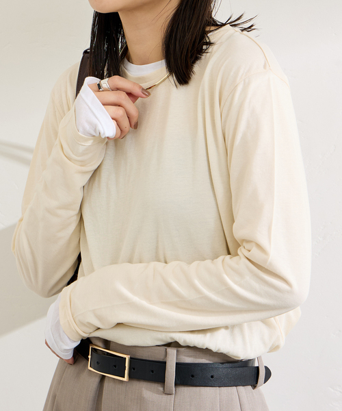 tシャツ 「追加3」クルーネックシアーロングTシャツ レディース JOURNAL STANDARD tシャツ 「追加3」クルーネックシアーロングT