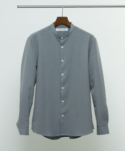 【セール】ラナテックパターンウーリースタンダーバンドカラーシャツ（シャツ/ブラウス）｜MEN'S MELROSE（メンズメルローズ）