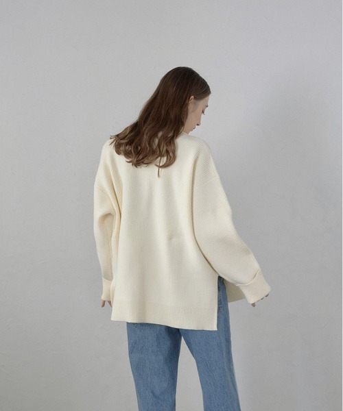 MINERTE（ミネルテ）の「【MINERTE】2way collared deep vneck knit / 2way襟付きディープVネックニット（ニット/セーター・レディース・チャコールグレー/グレー/アイボリー・FREE）」の17枚目の写真