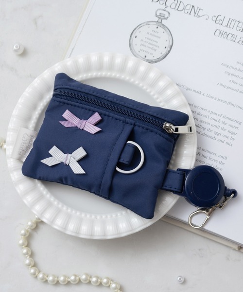 シナモロール/マイメロディ/無地/リボン】パス＆キーケース(リール付