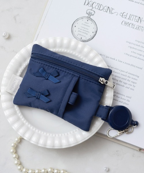 シナモロール/マイメロディ/無地/リボン】パス＆キーケース(リール付