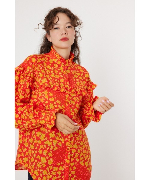 RODEO CROWNS WIDE BOWL(ロデオクラウンズワイドボウル)の「floral ブラウス(シャツ/ブラウス・レディース・レッド系その他/ブルー系その他3・FREE)」の2枚目の写真