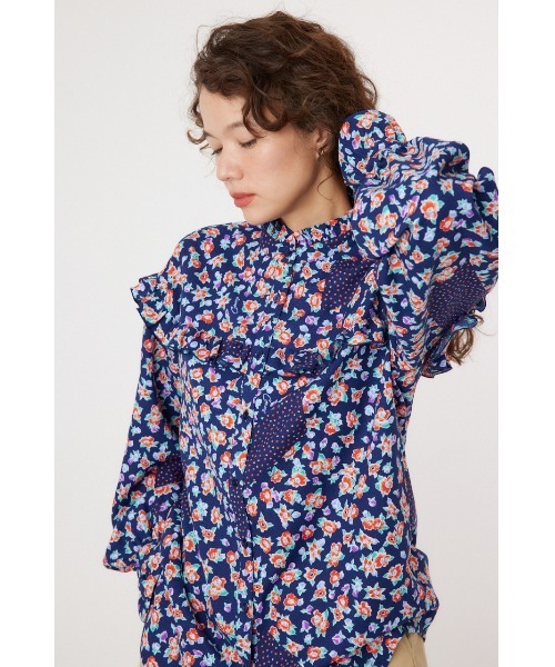 RODEO CROWNS WIDE BOWL(ロデオクラウンズワイドボウル)の「floral ブラウス(シャツ/ブラウス・レディース・レッド系その他/ブルー系その他3・FREE)」の1枚目の写真