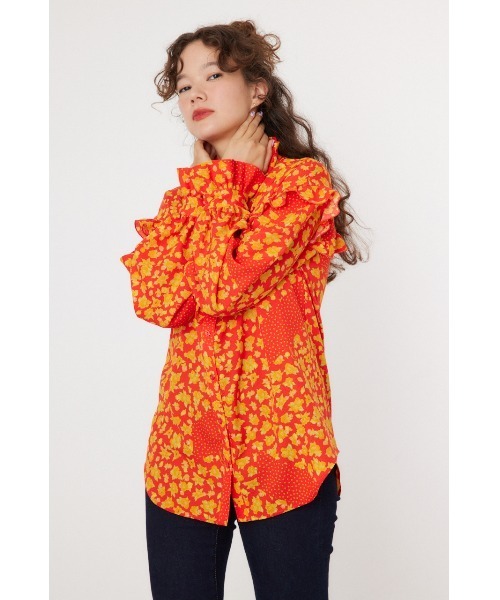 RODEO CROWNS WIDE BOWL(ロデオクラウンズワイドボウル)の「floral ブラウス(シャツ/ブラウス・レディース・レッド系その他/ブルー系その他3・FREE)」の3枚目の写真