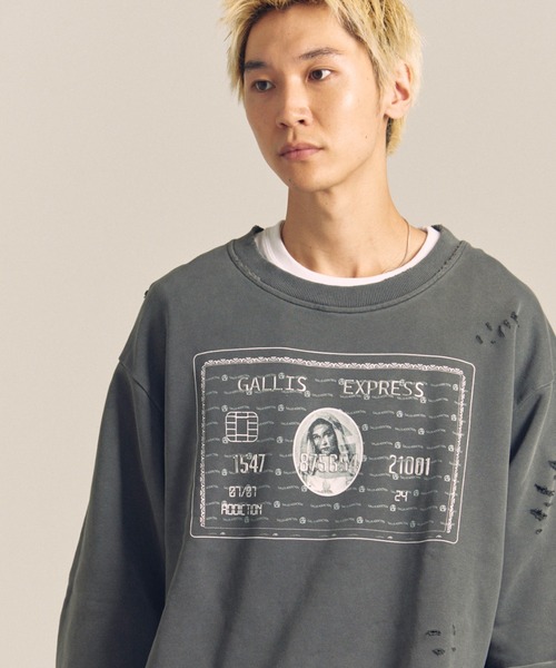 【セール】GA PIG裏毛-BLACK CARD CREW（スウェット）｜GALLIS ADDICTION（ガリスアディクション）