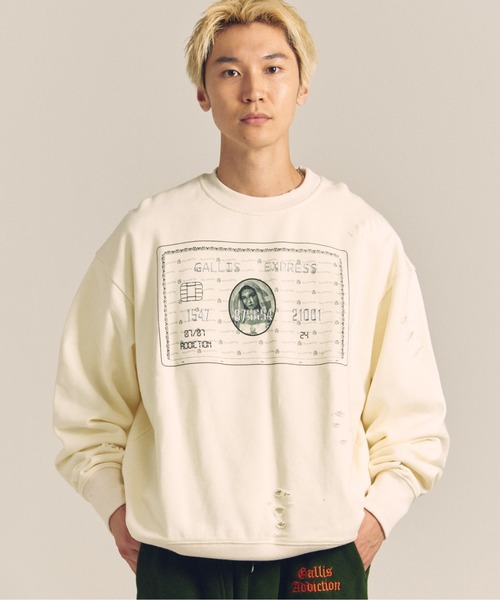【セール】GA PIG裏毛-BLACK CARD CREW（スウェット）｜GALLIS ADDICTION（ガリスアディクション）