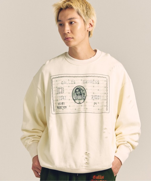 【セール】GA PIG裏毛-BLACK CARD CREW（スウェット）｜GALLIS ADDICTION（ガリスアディクション）