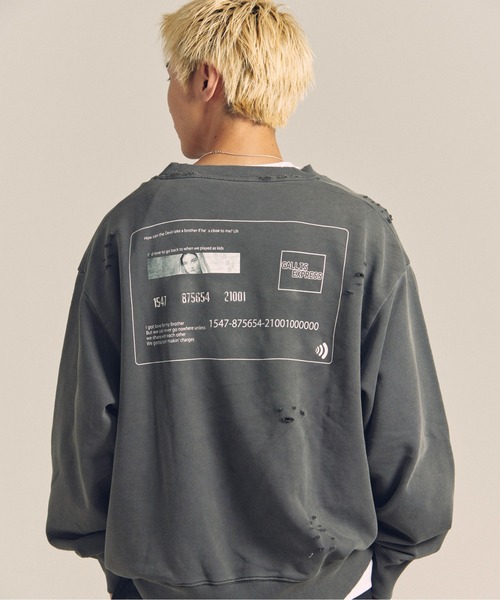 【セール】GA PIG裏毛-BLACK CARD CREW（スウェット）｜GALLIS ADDICTION（ガリスアディクション）