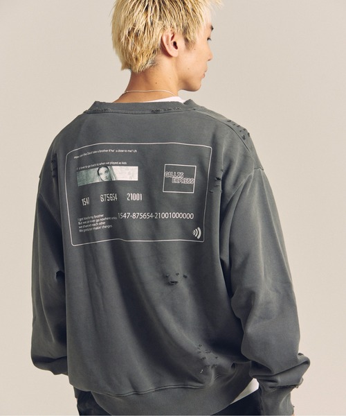 【セール】GA PIG裏毛-BLACK CARD CREW（スウェット）｜GALLIS ADDICTION（ガリスアディクション）