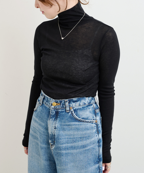 【セール】シアーハイネックプルオーバー（Tシャツ/カットソー）｜U by SPICK&SPAN（ユーバイスピックアンドスパン）