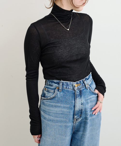 【セール】シアーハイネックプルオーバー（Tシャツ/カットソー）｜U by SPICK&SPAN（ユーバイスピックアンドスパン）