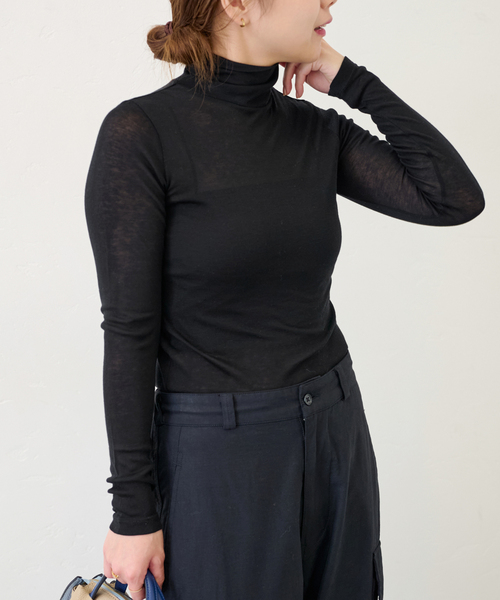 【セール】シアーハイネックプルオーバー（Tシャツ/カットソー）｜U by SPICK&SPAN（ユーバイスピックアンドスパン）