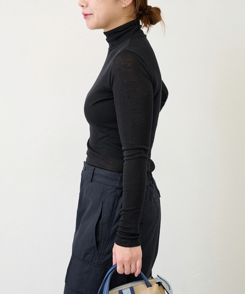 【セール】シアーハイネックプルオーバー（Tシャツ/カットソー）｜U by SPICK&SPAN（ユーバイスピックアンドスパン）