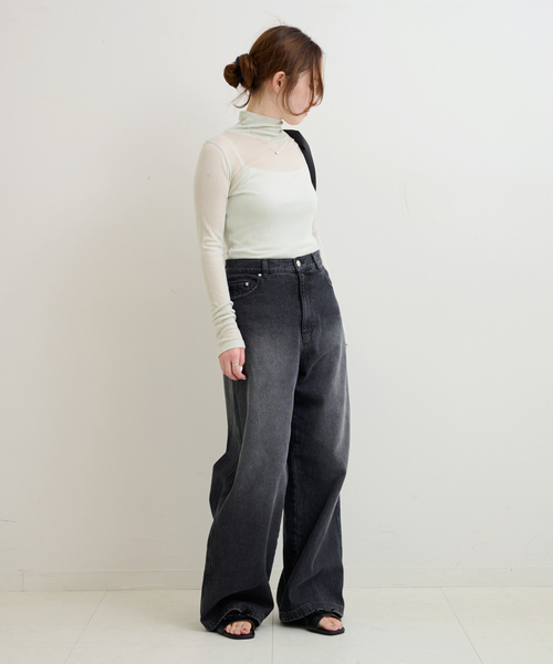 【セール】シアーハイネックプルオーバー（Tシャツ/カットソー）｜U by SPICK&SPAN（ユーバイスピックアンドスパン）