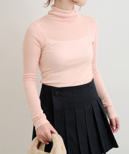 【セール】シアーハイネックプルオーバー（Tシャツ/カットソー）｜U by SPICK&SPAN（ユーバイスピックアンドスパン）