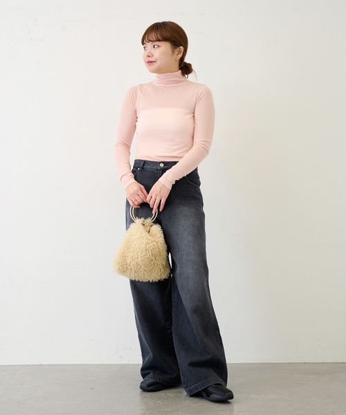 【セール】シアーハイネックプルオーバー（Tシャツ/カットソー）｜U by SPICK&SPAN（ユーバイスピックアンドスパン）