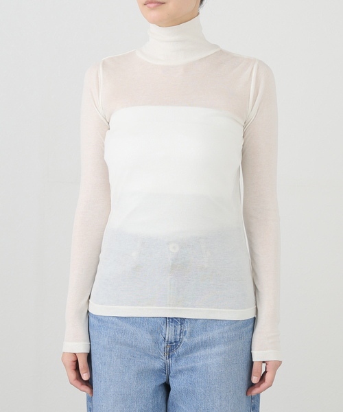 【セール】シアーハイネックプルオーバー（Tシャツ/カットソー）｜U by SPICK&SPAN（ユーバイスピックアンドスパン）