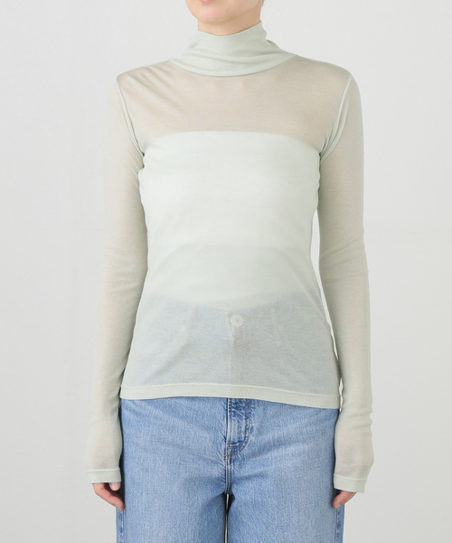 【セール】シアーハイネックプルオーバー（Tシャツ/カットソー）｜U by SPICK&SPAN（ユーバイスピックアンドスパン）