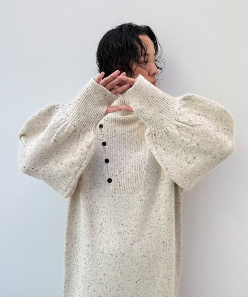 y/m（イム）の「ネップストレートラインニットワンピース（ワンピース・レディース・モカ/ベージュ・FREE）」の12枚目の写真