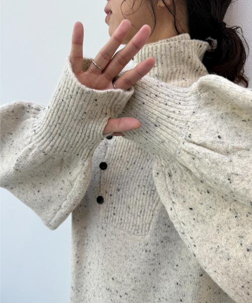 y/m（イム）の「ネップストレートラインニットワンピース（ワンピース・レディース・モカ/ベージュ・FREE）」の14枚目の写真