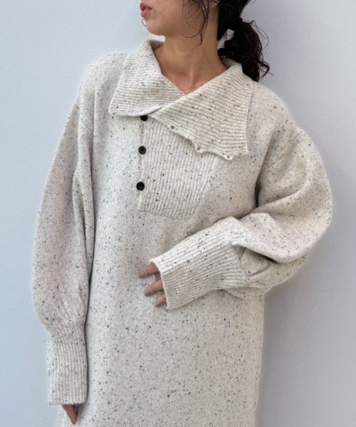 y/m（イム）の「ネップストレートラインニットワンピース（ワンピース・レディース・モカ/ベージュ・FREE）」の18枚目の写真