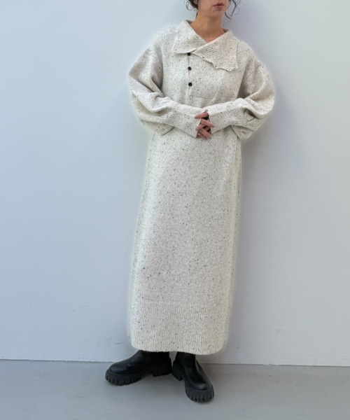 y/m（イム）の「ネップストレートラインニットワンピース（ワンピース・レディース・モカ/ベージュ・FREE）」の21枚目の写真