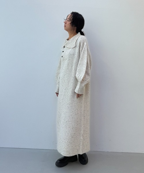 y/m（イム）の「ネップストレートラインニットワンピース（ワンピース・レディース・モカ/ベージュ・FREE）」の22枚目の写真