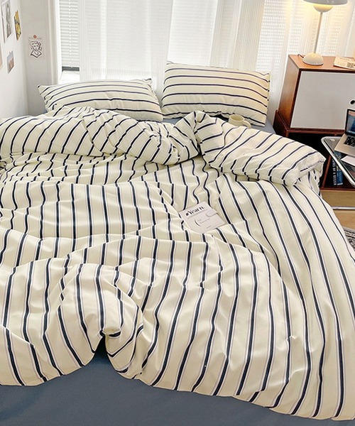 VIBGYOR(ヴィブジョー)の「【 somni / ソニ 】 寝具3点セット ストライプ シングル ベッドカバー 枕カバー(寝具・レディース・ブラウン系1/ピンク/ブルー系1/グリーン/ブルー系2・FREE)」の11枚目の写真