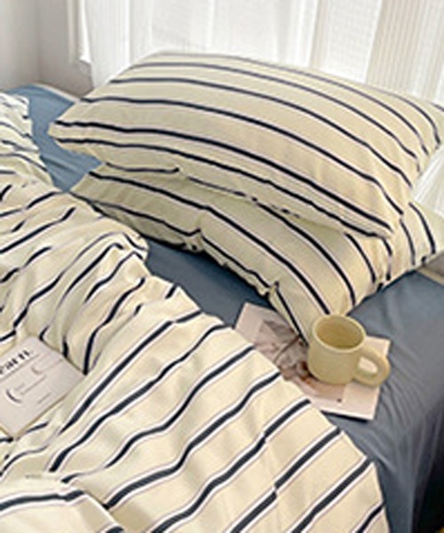 VIBGYOR(ヴィブジョー)の「【 somni / ソニ 】 寝具3点セット ストライプ シングル ベッドカバー 枕カバー(寝具・レディース・ブラウン系1/ピンク/ブルー系1/グリーン/ブルー系2・FREE)」の12枚目の写真