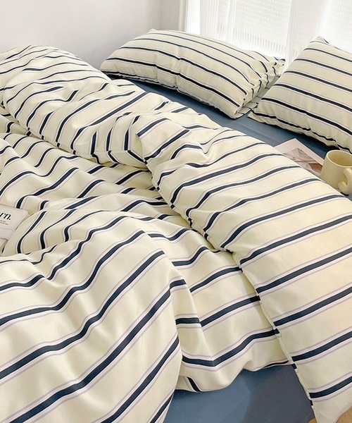 VIBGYOR(ヴィブジョー)の「【 somni / ソニ 】 寝具3点セット ストライプ シングル ベッドカバー 枕カバー(寝具・レディース・ブラウン系1/ピンク/ブルー系1/グリーン/ブルー系2・FREE)」の20枚目の写真