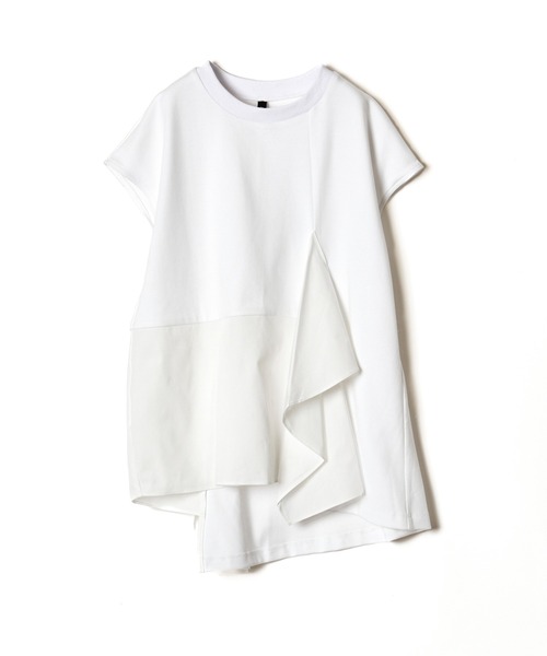 AULA AILA（アウラアイラ）の「タフタコンビネーションTシャツ（Tシャツ/カットソー・レディース・ブラック/オフホワイト/ブルー・0）」の14枚目の写真