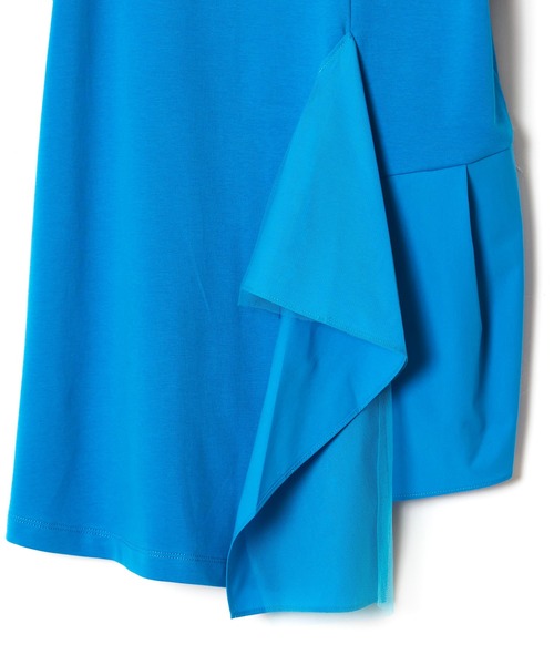 AULA AILA（アウラアイラ）の「タフタコンビネーションTシャツ（Tシャツ/カットソー・レディース・ブラック/オフホワイト/ブルー・0）」の18枚目の写真