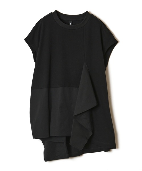 AULA AILA（アウラアイラ）の「タフタコンビネーションTシャツ（Tシャツ/カットソー・レディース・ブラック/オフホワイト/ブルー・0）」の16枚目の写真