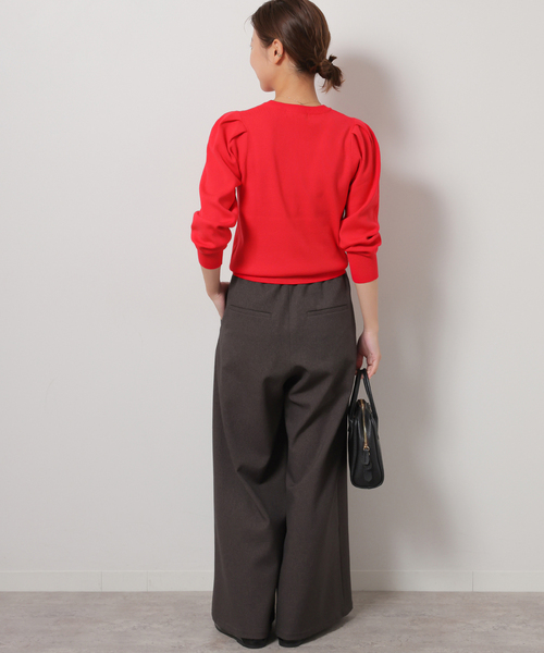 JOURNAL STANDARD relume（ジャーナルスタンダード　レリューム）の「《追加2》ウォッシャブルパフスリーブプルオーバー（ニット/セーター・レディース・チャコールグレー/ブラック/アイボリー/レッド・FREE）」の7枚目の写真