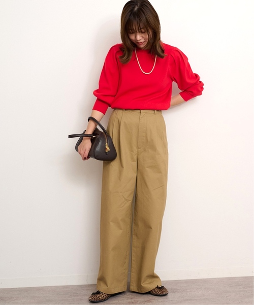 JOURNAL STANDARD relume（ジャーナルスタンダード　レリューム）の「《追加2》ウォッシャブルパフスリーブプルオーバー（ニット/セーター・レディース・チャコールグレー/ブラック/アイボリー/レッド・FREE）」の12枚目の写真