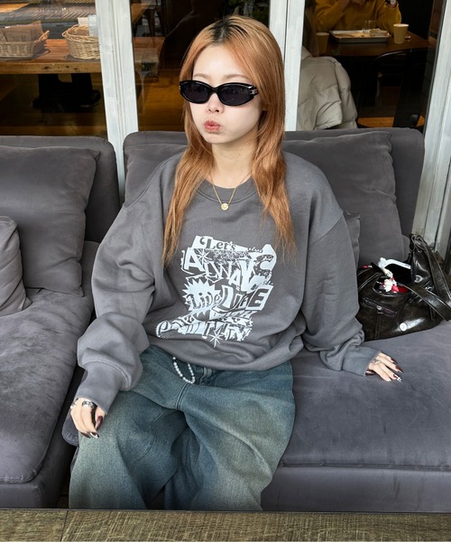 sedacle（セダクル）の「アソートロゴ裏起毛スウェット（スウェット・メンズ・ブラウン/グレー/ボルドー/グレー系その他/チャコールグレー/ネイビー・SMALL/MEDIUM/LARGE）」の7枚目の写真