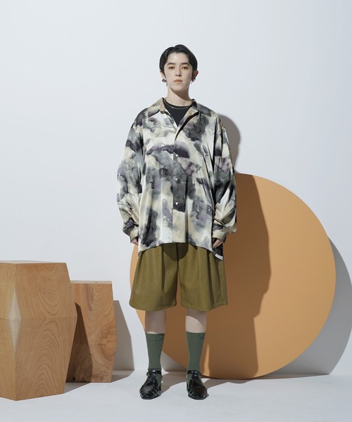 Aphlotus（アプロタス）の「レギュラーカラー アブストラクト グラフィック LS シルクタッチ カバーシャツ（シャツ/ブラウス・メンズ・ブラック/ブルー/グレー・LARGE/MEDIUM/SMALL）」の22枚目の写真