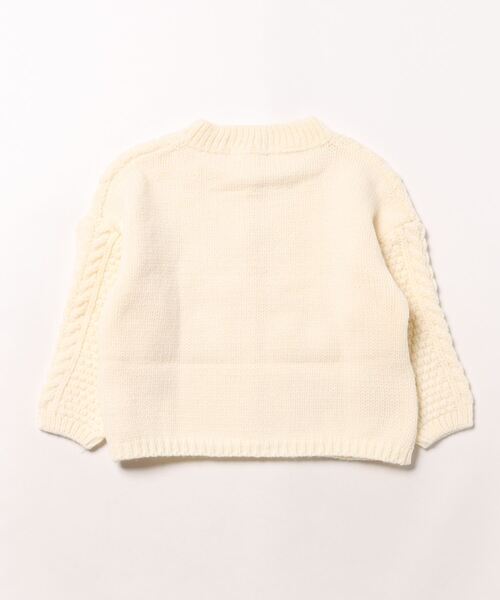 Bambin（ボンバン）の「【 Bambin / ボンバン 】 ケーブル編み ニット カーディガン（カーディガン/ボレロ・キッズ・アイボリー/ダークグレー・100/110/120/130）」の9枚目の写真