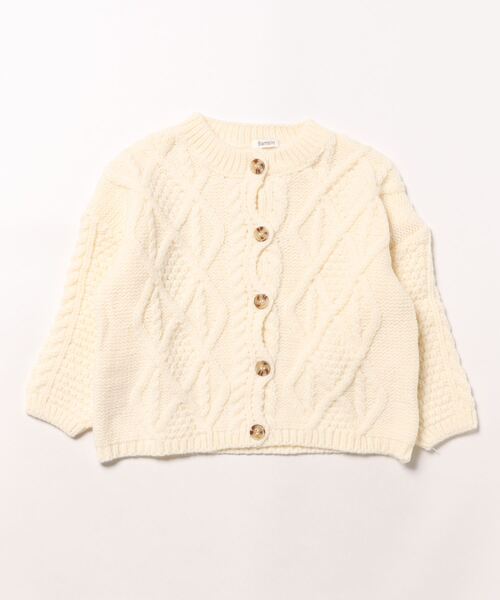 Bambin（ボンバン）の「【 Bambin / ボンバン 】 ケーブル編み ニット カーディガン（カーディガン/ボレロ・キッズ・アイボリー/ダークグレー・100/110/120/130）」の8枚目の写真