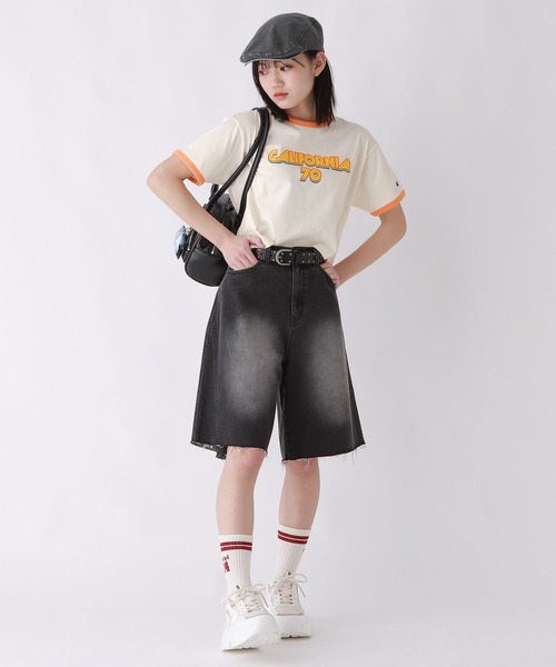 repipi armario(レピピ アルマリオ)の「【champion/チャンピオン×repipi】ロゴリンガーT(Tシャツ/カットソー・キッズ・グレー/ホワイト/ブルー・LARGE/SMALL/MEDIUM)」の4枚目の写真