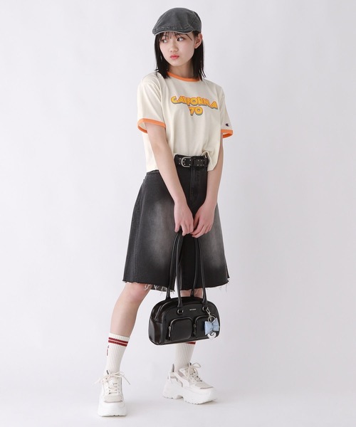 repipi armario(レピピ アルマリオ)の「【champion/チャンピオン×repipi】ロゴリンガーT(Tシャツ/カットソー・キッズ・グレー/ホワイト/ブルー・LARGE/SMALL/MEDIUM)」の5枚目の写真