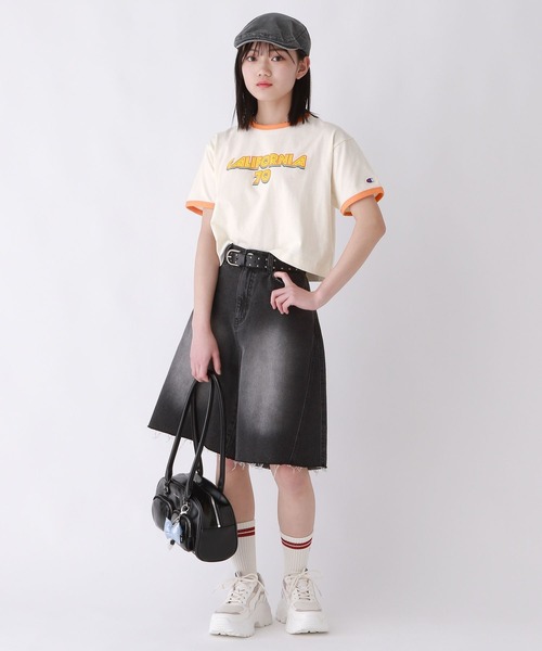 repipi armario(レピピ アルマリオ)の「【champion/チャンピオン×repipi】ロゴリンガーT(Tシャツ/カットソー・キッズ・グレー/ホワイト/ブルー・LARGE/SMALL/MEDIUM)」の6枚目の写真