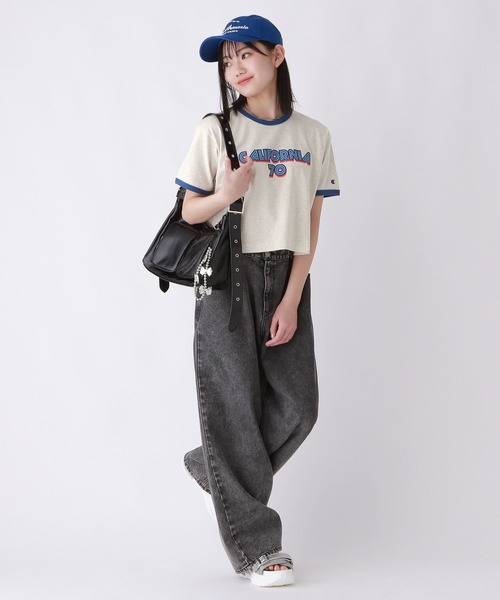 repipi armario(レピピ アルマリオ)の「【champion/チャンピオン×repipi】ロゴリンガーT(Tシャツ/カットソー・キッズ・グレー/ホワイト/ブルー・LARGE/SMALL/MEDIUM)」の8枚目の写真