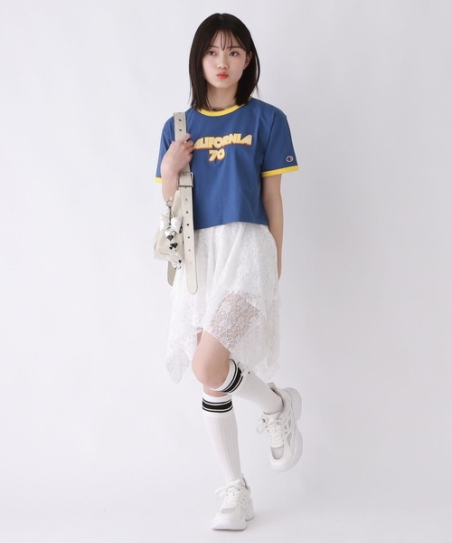 repipi armario(レピピ アルマリオ)の「【champion/チャンピオン×repipi】ロゴリンガーT(Tシャツ/カットソー・キッズ・グレー/ホワイト/ブルー・LARGE/SMALL/MEDIUM)」の11枚目の写真