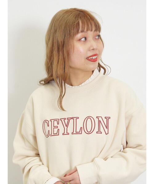 Samansa Mos2(サマンサ モスモス)の「裏ボアロゴプリントスウェット(Tシャツ/カットソー・レディース・ピンク/キナリ/ブルー/チャコールグレー・F)」の5枚目の写真