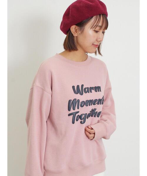 Samansa Mos2(サマンサ モスモス)の「裏ボアロゴプリントスウェット(Tシャツ/カットソー・レディース・ピンク/キナリ/ブルー/チャコールグレー・F)」の15枚目の写真
