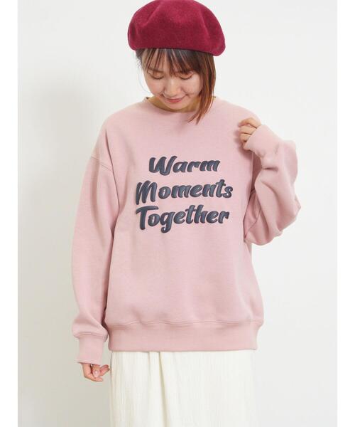 Samansa Mos2(サマンサ モスモス)の「裏ボアロゴプリントスウェット(Tシャツ/カットソー・レディース・ピンク/キナリ/ブルー/チャコールグレー・F)」の16枚目の写真
