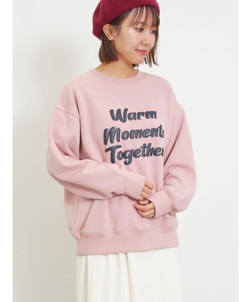 Samansa Mos2(サマンサ モスモス)の「裏ボアロゴプリントスウェット(Tシャツ/カットソー・レディース・ピンク/キナリ/ブルー/チャコールグレー・F)」の17枚目の写真